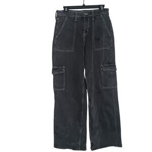 Hollister High-Rise Vintage Baggy Jeans Black Wash Waist 28 Length 31  *D